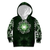 New Zealand Matariki Tupuarangi Kid Hoodie Maori Moko Green Galaxy LT05 Hoodie Green - Polynesian Pride