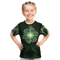 New Zealand Matariki Tupuarangi Kid T Shirt Maori Moko Green Galaxy LT05 Green - Polynesian Pride
