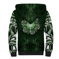 New Zealand Matariki Tupuarangi Sherpa Hoodie Maori Moko Green Galaxy LT05 - Polynesian Pride