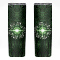 New Zealand Matariki Tupuarangi Skinny Tumbler Maori Moko Green Galaxy LT05 Green - Polynesian Pride