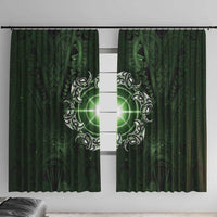New Zealand Matariki Tupuarangi Window Curtain Maori Moko Green Galaxy