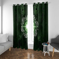 New Zealand Matariki Tupuarangi Window Curtain Maori Moko Green Galaxy