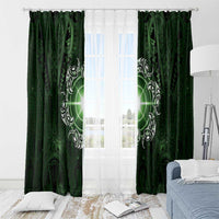 New Zealand Matariki Tupuarangi Window Curtain Maori Moko Green Galaxy