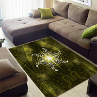 New Zealand Matariki Hiwaiterangi Area Rug Maori Moko Yellow Galaxy LT05 - Polynesian Pride