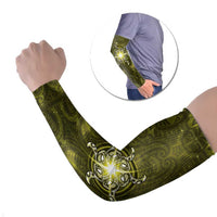 New Zealand Matariki Hiwaiterangi Arm Sleeves Maori Moko Yellow Galaxy LT05 Set of 2 Yellow - Polynesian Pride