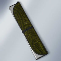 New Zealand Matariki Hiwaiterangi Auto Sun Shade Maori Moko Yellow Galaxy LT05 - Polynesian Pride