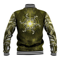 New Zealand Matariki Hiwaiterangi Baseball Jacket Maori Moko Yellow Galaxy
