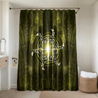 New Zealand Matariki Hiwaiterangi Bathroom Set Maori Moko Yellow Galaxy LT05 Shower Curtain Only Yellow - Polynesian Pride