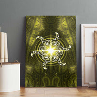 New Zealand Matariki Hiwaiterangi Canvas Wall Art Maori Moko Yellow Galaxy LT05 - Polynesian Pride