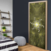 New Zealand Matariki Hiwaiterangi Door Cover Maori Moko Yellow Galaxy LT05 - Polynesian Pride