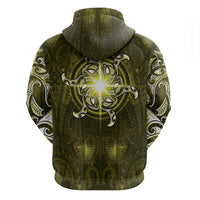 New Zealand Matariki Hiwaiterangi Hoodie Maori Moko Yellow Galaxy LT05 - Polynesian Pride
