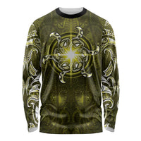 New Zealand Matariki Hiwaiterangi Long Sleeve Shirt Maori Moko Yellow Galaxy LT05 Unisex Yellow - Polynesian Pride