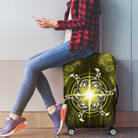 New Zealand Matariki Hiwaiterangi Luggage Cover Maori Moko Yellow Galaxy LT05 - Polynesian Pride