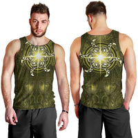 New Zealand Matariki Hiwaiterangi Men Tank Top Maori Moko Yellow Galaxy LT05 - Polynesian Pride