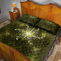 New Zealand Matariki Hiwaiterangi Quilt Bed Set Maori Moko Yellow Galaxy LT05 - Polynesian Pride
