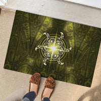 New Zealand Matariki Hiwaiterangi Rubber Doormat Maori Moko Yellow Galaxy LT05 - Polynesian Pride