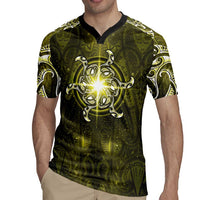 New Zealand Matariki Hiwaiterangi Rugby Jersey Maori Moko Yellow Galaxy LT05 - Polynesian Pride