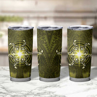 New Zealand Matariki Hiwaiterangi Tumbler Cup Maori Moko Yellow Galaxy LT05 - Polynesian Pride