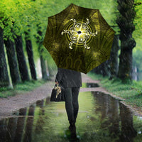 New Zealand Matariki Hiwaiterangi Umbrella Maori Moko Yellow Galaxy LT05 - Polynesian Pride