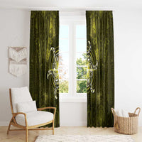New Zealand Matariki Hiwaiterangi Window Curtain Maori Moko Yellow Galaxy LT05 - Polynesian Pride