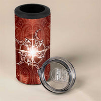 New Zealand Matariki Pohutukawa 4 in 1 Can Cooler Tumbler Maori Moko Red Galaxy LT05 - Polynesian Pride