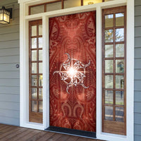 New Zealand Matariki Pohutukawa Door Cover Maori Moko Red Galaxy LT05 - Polynesian Pride