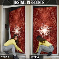 New Zealand Matariki Pohutukawa Door Cover Maori Moko Red Galaxy LT05 - Polynesian Pride
