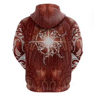 New Zealand Matariki Pohutukawa Hoodie Maori Moko Red Galaxy LT05 - Polynesian Pride