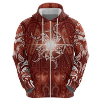 New Zealand Matariki Pohutukawa Hoodie Maori Moko Red Galaxy LT05 - Polynesian Pride