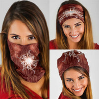 New Zealand Matariki Pohutukawa Neck Gaiter Maori Moko Red Galaxy