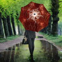 New Zealand Matariki Pohutukawa Umbrella Maori Moko Red Galaxy LT05 - Polynesian Pride