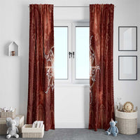 New Zealand Matariki Pohutukawa Window Curtain Maori Moko Red Galaxy