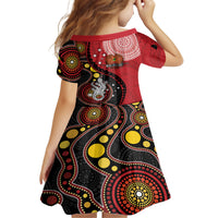Papua New Guinea And Australia Aboriginal Family Matching Off The Shoulder Long Sleeve Dress and Hawaiian Shirt Bird Of Paradise And Kangaroo Together LT05 - Polynesian Pride