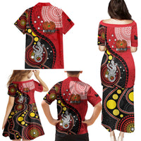Papua New Guinea And Australia Aboriginal Family Matching Puletasi and Hawaiian Shirt Bird Of Paradise And Kangaroo Together LT05 - Polynesian Pride