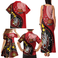 Papua New Guinea And Australia Aboriginal Family Matching Tank Maxi Dress and Hawaiian Shirt Bird Of Paradise And Kangaroo Together LT05 - Polynesian Pride