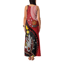 Papua New Guinea And Australia Aboriginal Family Matching Tank Maxi Dress and Hawaiian Shirt Bird Of Paradise And Kangaroo Together LT05 - Polynesian Pride