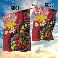 Papua New Guinea And Australia Aboriginal Garden Flag Bird Of Paradise And Kangaroo Together LT05 - Polynesian Pride