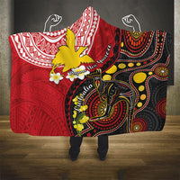 Papua New Guinea And Australia Aboriginal Hooded Blanket Bird Of Paradise And Kangaroo Together LT05 - Polynesian Pride