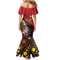 Papua New Guinea And Australia Aboriginal Mermaid Dress Bird Of Paradise And Kangaroo Together LT05 - Polynesian Pride
