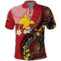 Papua New Guinea And Australia Aboriginal Polo Shirt Bird Of Paradise And Kangaroo Together LT05 Red - Polynesian Pride