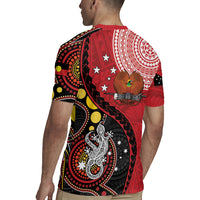Papua New Guinea And Australia Aboriginal Rugby Jersey Bird Of Paradise And Kangaroo Together LT05 - Polynesian Pride