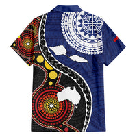 Samoa And Australia Together Family Matching Off Shoulder Short Dress and Hawaiian Shirt Aboriginal Mix Polynesian LT05 - Polynesian Pride