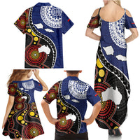 Samoa And Australia Together Family Matching Summer Maxi Dress and Hawaiian Shirt Aboriginal Mix Polynesian LT05 - Polynesian Pride