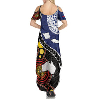 Samoa And Australia Together Family Matching Summer Maxi Dress and Hawaiian Shirt Aboriginal Mix Polynesian LT05 - Polynesian Pride