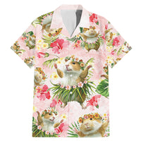 Hawaii Guinea Hula Pig Family Matching Mermaid Dress and Hawaiian Shirt Funny Tropical Style LT05 Dad's Shirt - Short Sleeve Pink - Polynesian Pride