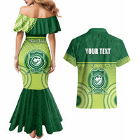 Personalised Ballantine Memorial School Couples Matching Mermaid Dress and Hawaiian Shirt With Fijian Tapa Pattern LT05 - Polynesian Pride