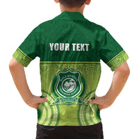 Personalised Ballantine Memorial School Family Matching Off The Shoulder Long Sleeve Dress and Hawaiian Shirt With Fijian Tapa Pattern LT05 - Polynesian Pride