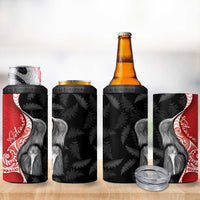 New Zealand Aotearoa 4 in 1 Can Cooler Tumbler Kiwi Fern Maori Pattern Red Version LT05 - Polynesian Pride