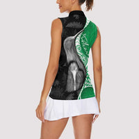 New Zealand Aotearoa Women Sleeveless Polo Shirt Kiwi Fern Maori Pattern Green Version LT05 - Polynesian Pride