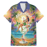 Aloha Hawaii Family Matching Mermaid Dress and Hawaiian Shirt Hula Martini Tropical Vibes LT05 Dad's Shirt - Short Sleeve Colorful - Polynesian Pride
